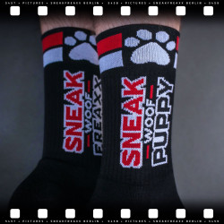SneakFreaxx Chaussettes SNEAK PUPPY Noir-Rouge
